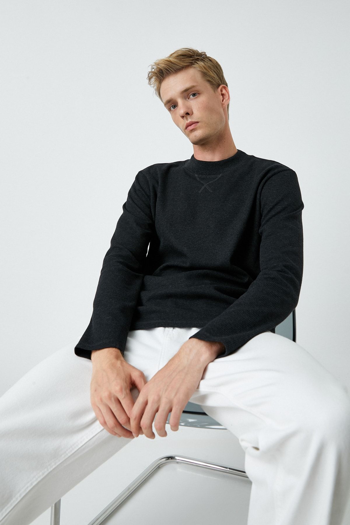 Koton Sweatshirt Grau Relaxed Fit Fast ausverkauft