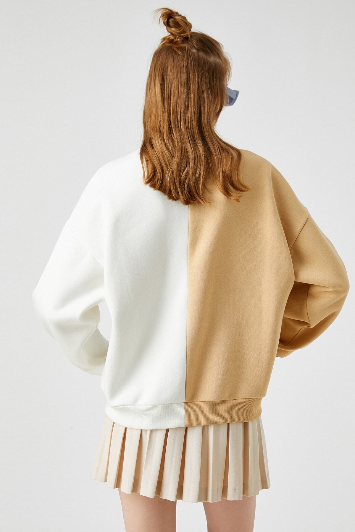 سویشرت زنانه رنگارنگ کوتونKoton | 3WAL10209IK اورجینال - تصویر 4