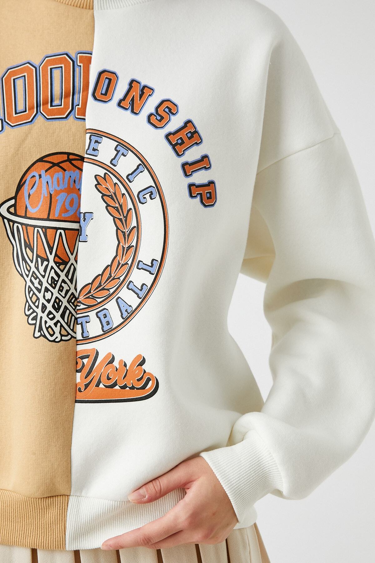 سویشرت زنانه رنگارنگ کوتونKoton | 3WAL10209IK اورجینال - تصویر 5