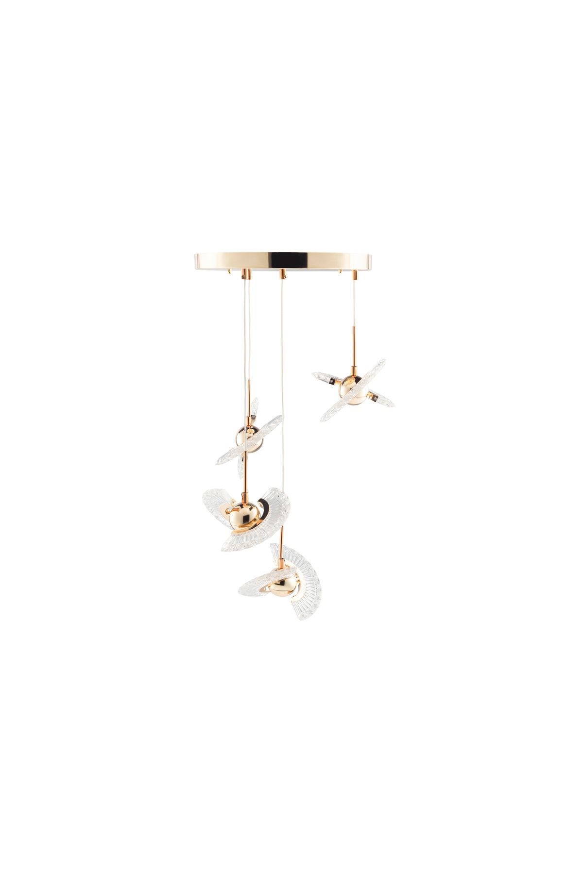 VAV AVİZE Luxury Modern Crystal Led'li Sarkıt Avize Tekli Beyaz Sarı Günışığı Renk Mod'lu NE11702