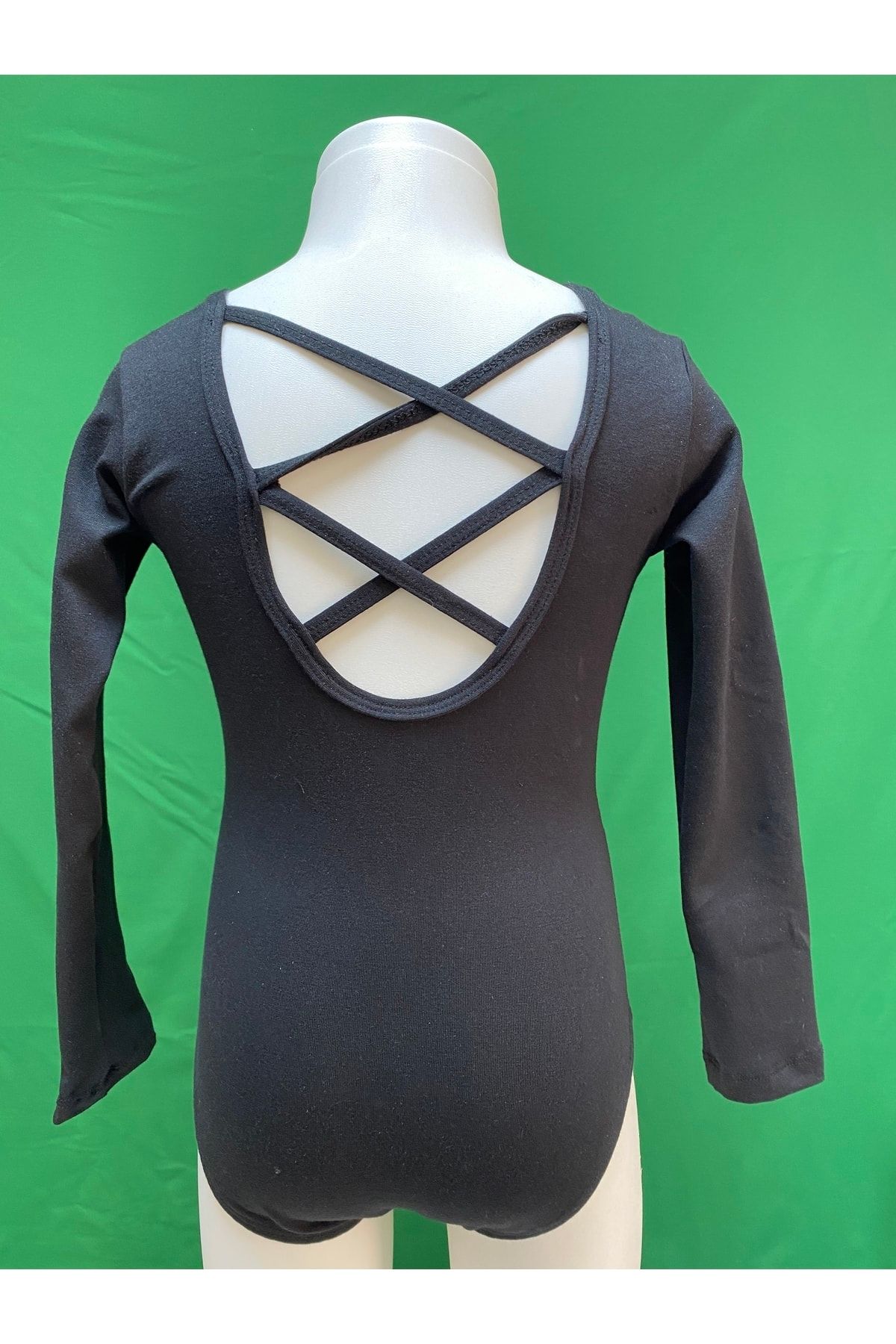 Carmen Bale Ballet Leotard Back Piping Long Sleeve Cotton