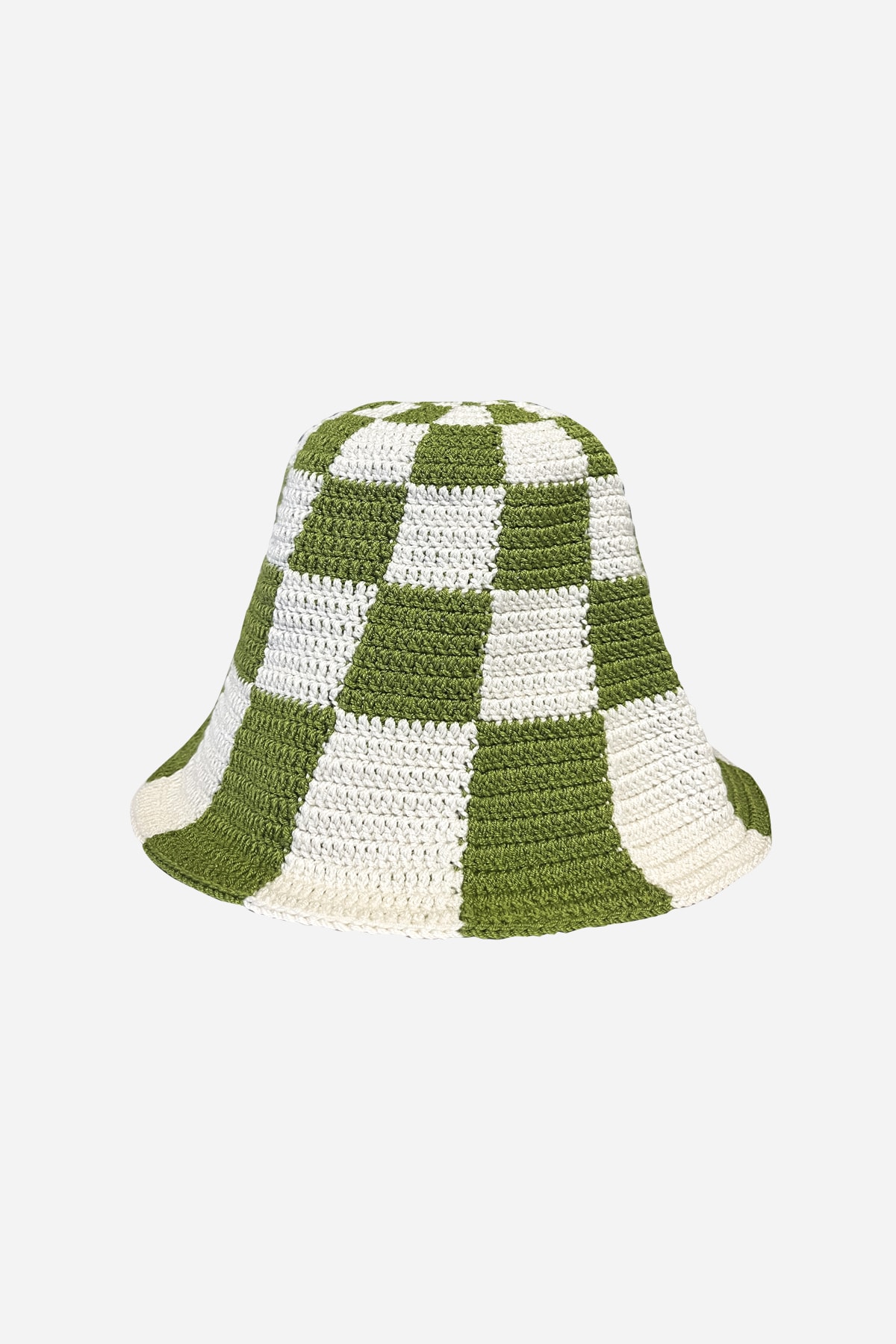 Kity Boof Newi Green Checkered Crochets Şapka