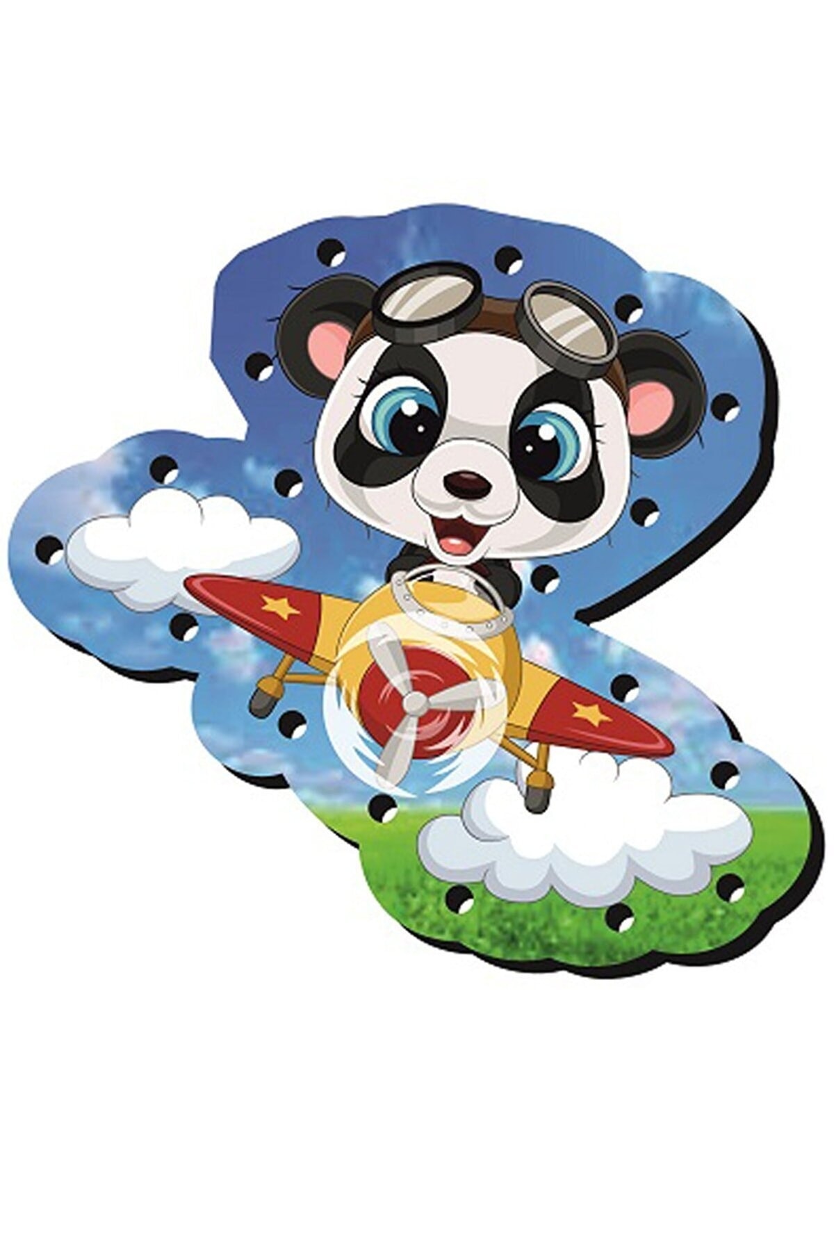 مجموعهٔ رنگارنگ چوبی برای عبور نخ از سوراخ‌ها، مناسب پیش‌دبستانی و تقویت مهارت‌های حرکتی ظریف