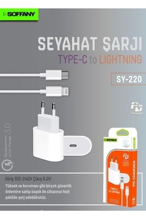 Iphone Lightning 20 Watt Şarj Cihazı Ve Kablosu SOF-SY-220