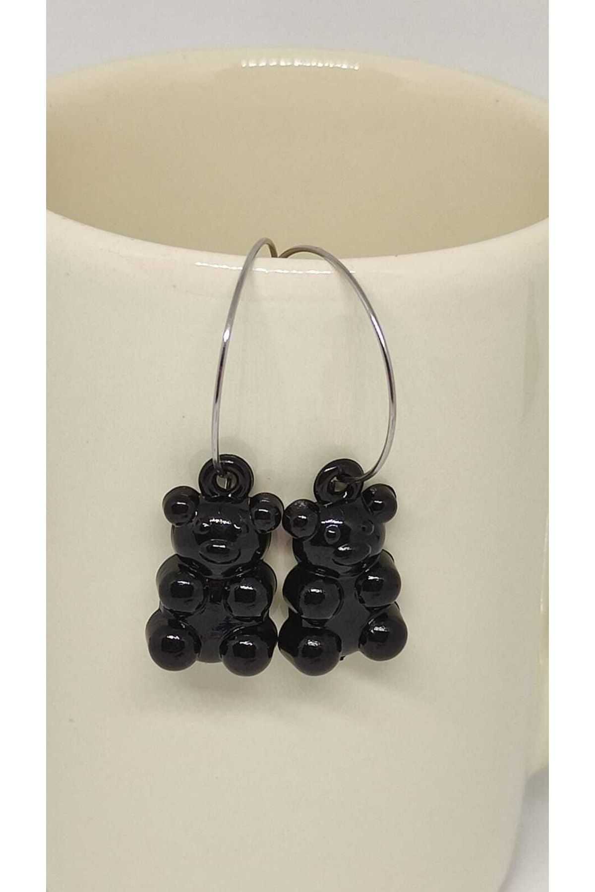 Black ball outlet stud earrings