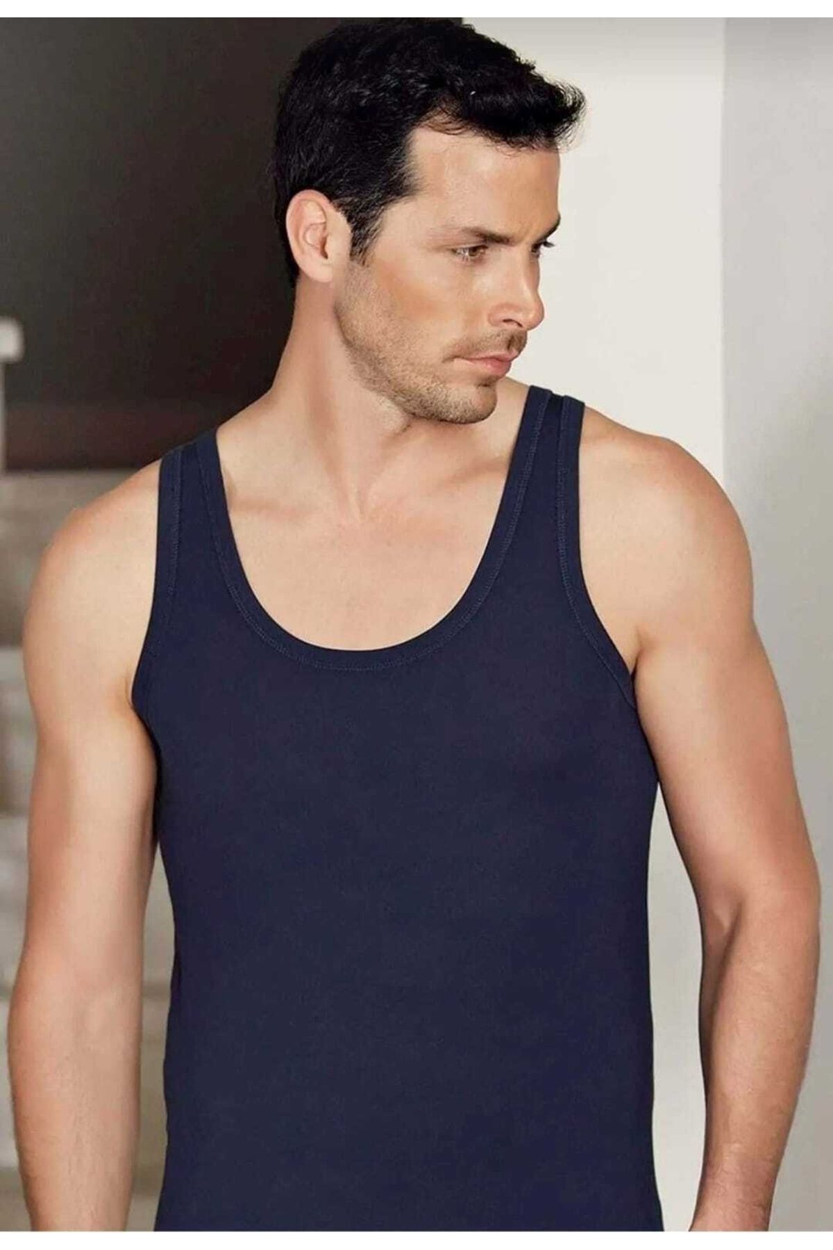 YILDIZ 71 Navy Blue Modal Strappy Undershirt 3 Pcs Trendyol