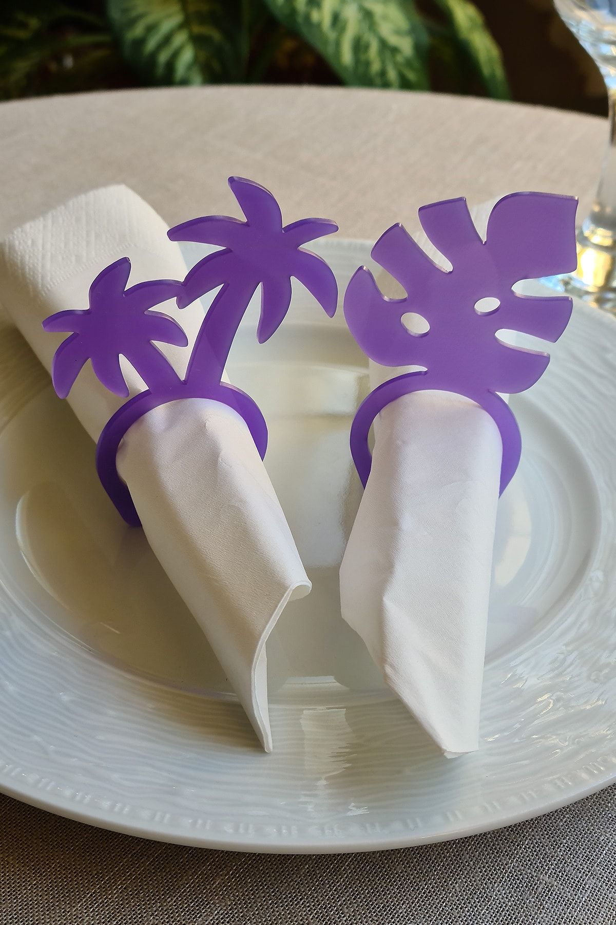 Purple napkin rings deals