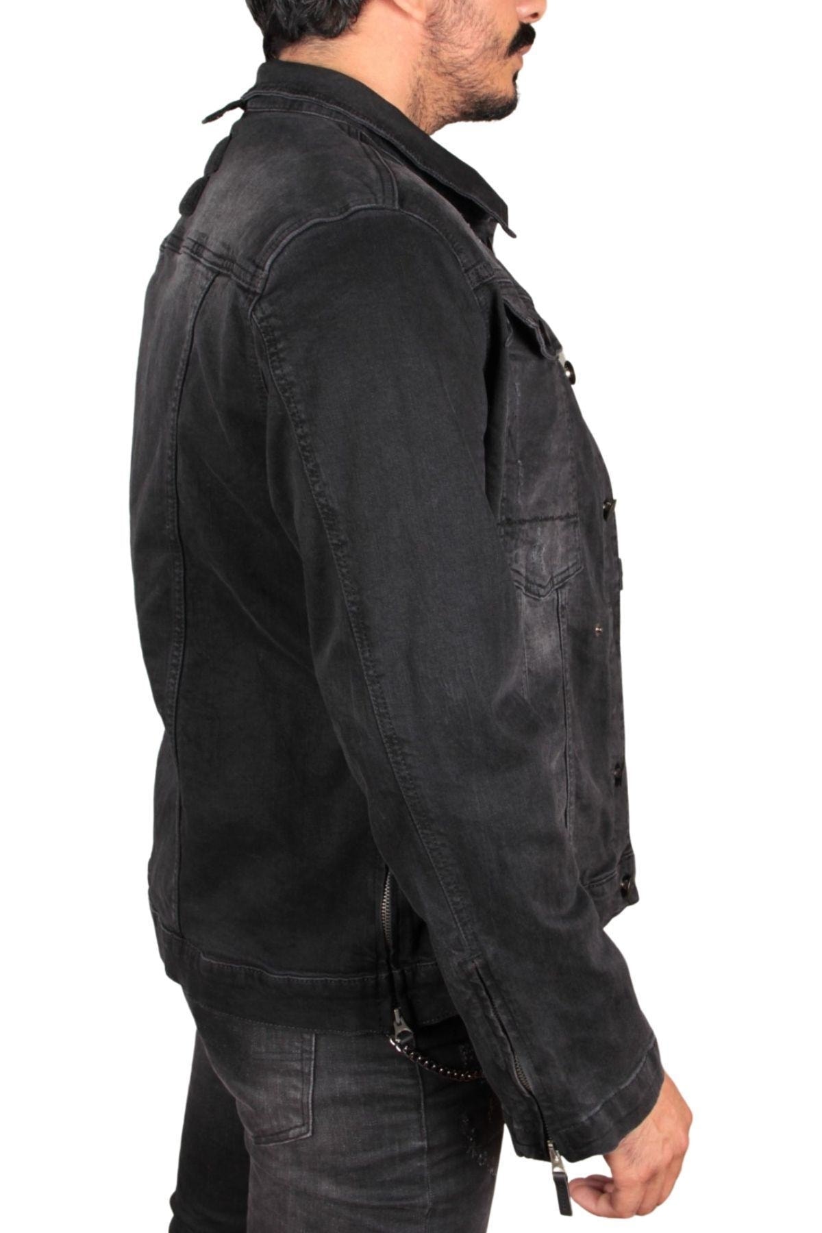 ژاکت مردانه مشکی TOM FREE DENIM GİYİM | 518 اورجینال - تصویر 3