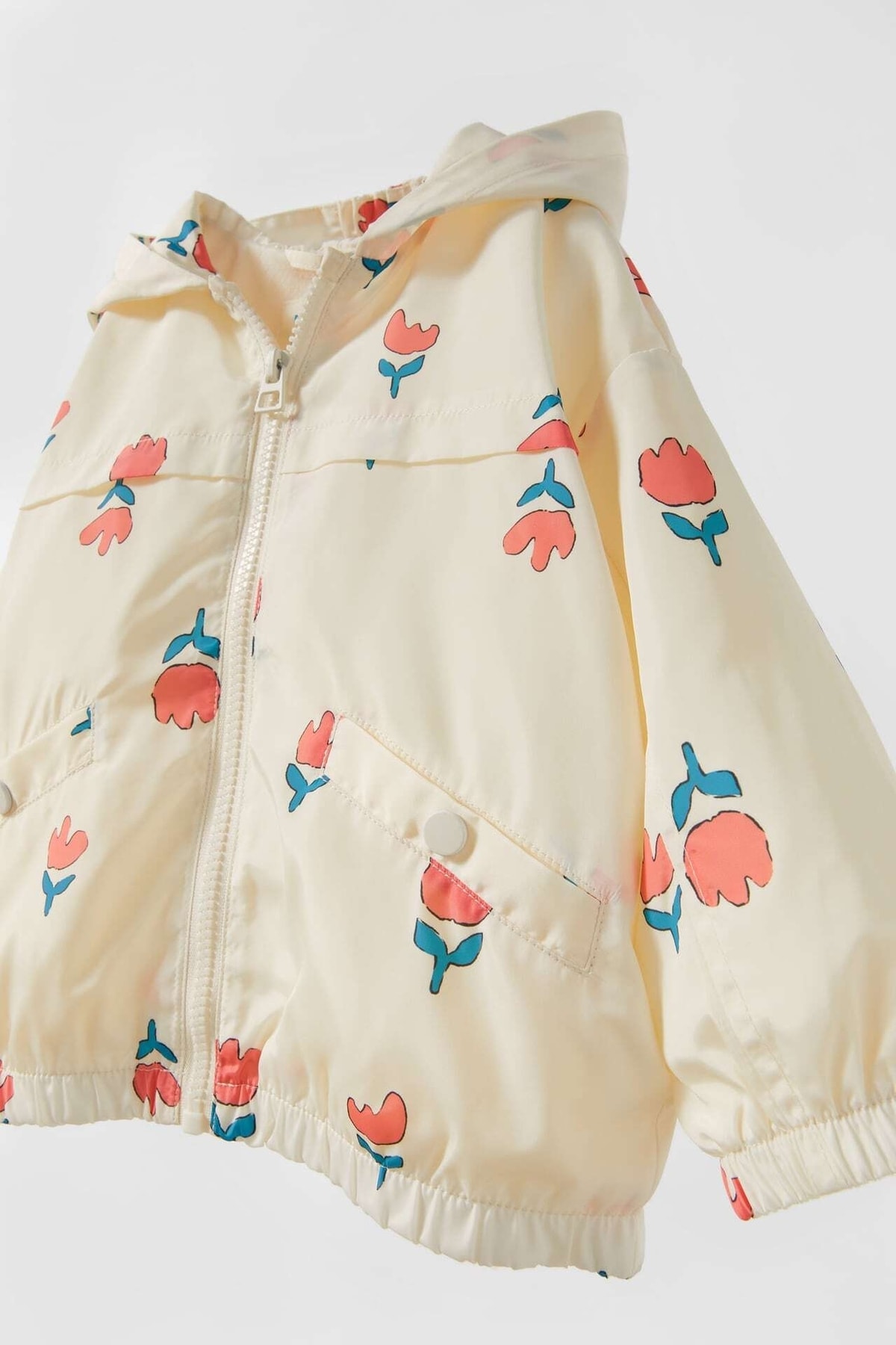 Genel Markalar Lale Desenli Kapişonlu Yağmurluk fotoğrafı 3 (önizleme)