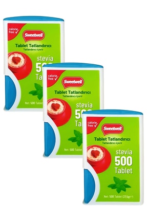Sweetwell Stevia Tablet Tatlandırıcı 500 Tablet X 3 Adet Sıfır Kalori