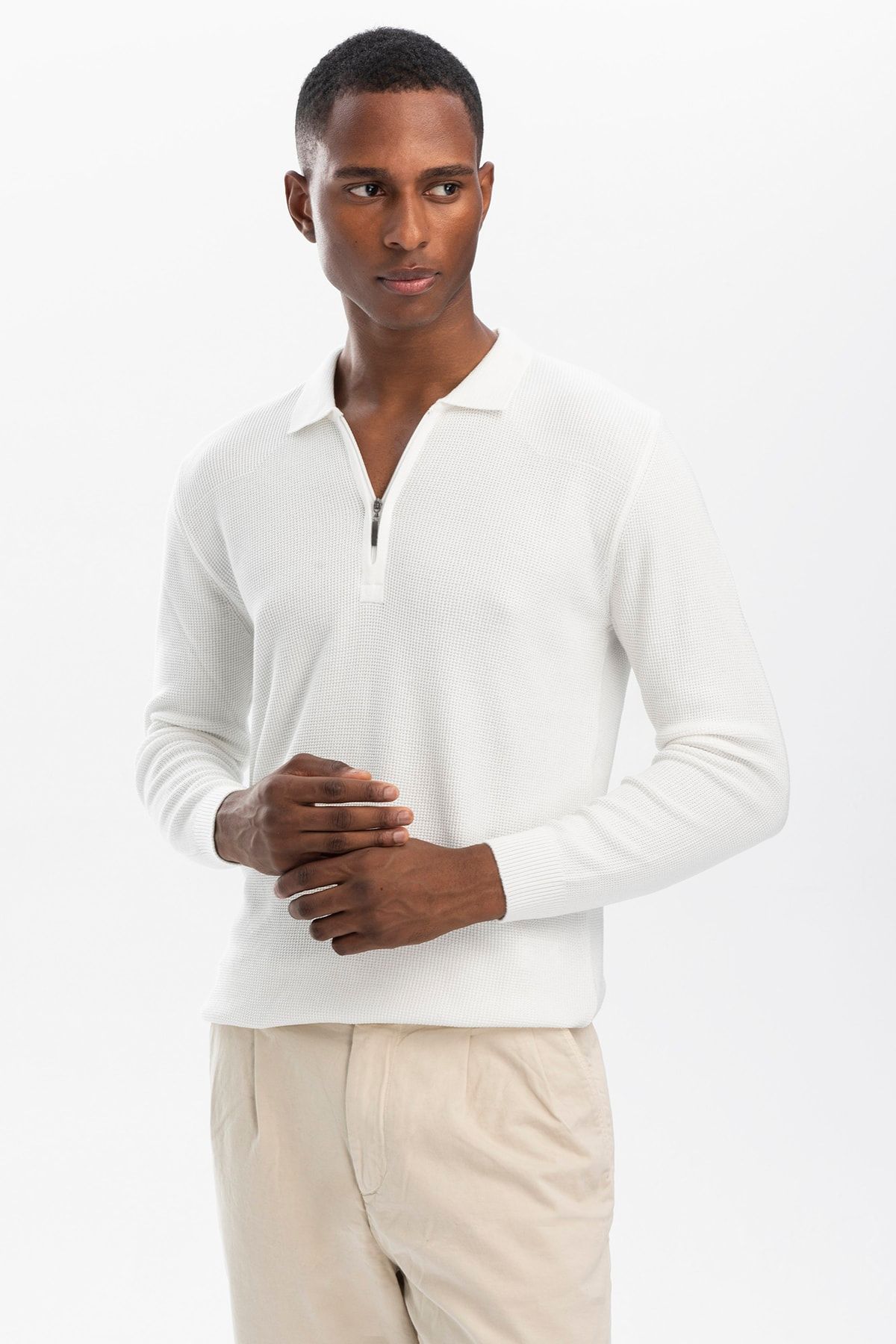 Long sleeve polo sale knitwear