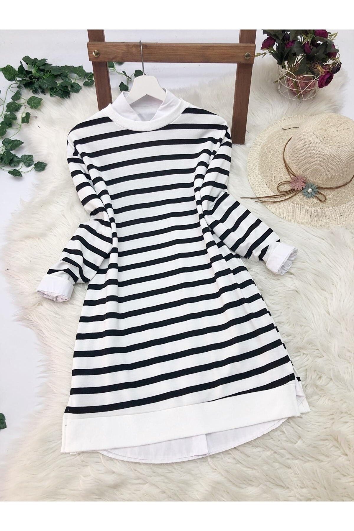 VOLT CLOTHİNG Damska Tunika Ze Szczegółowymi Paskami Unisex - L