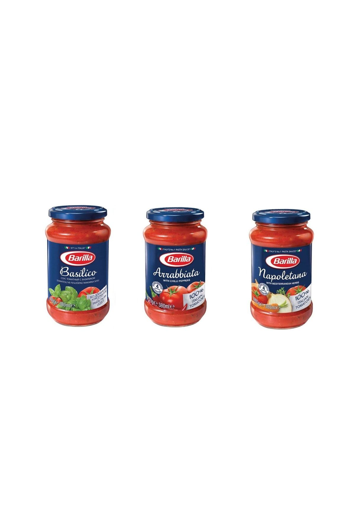 Barilla Makarna/salata 3'lü Sos Set (basilico 400gr - Arabbiata 400gr - Napolletana 400gr)