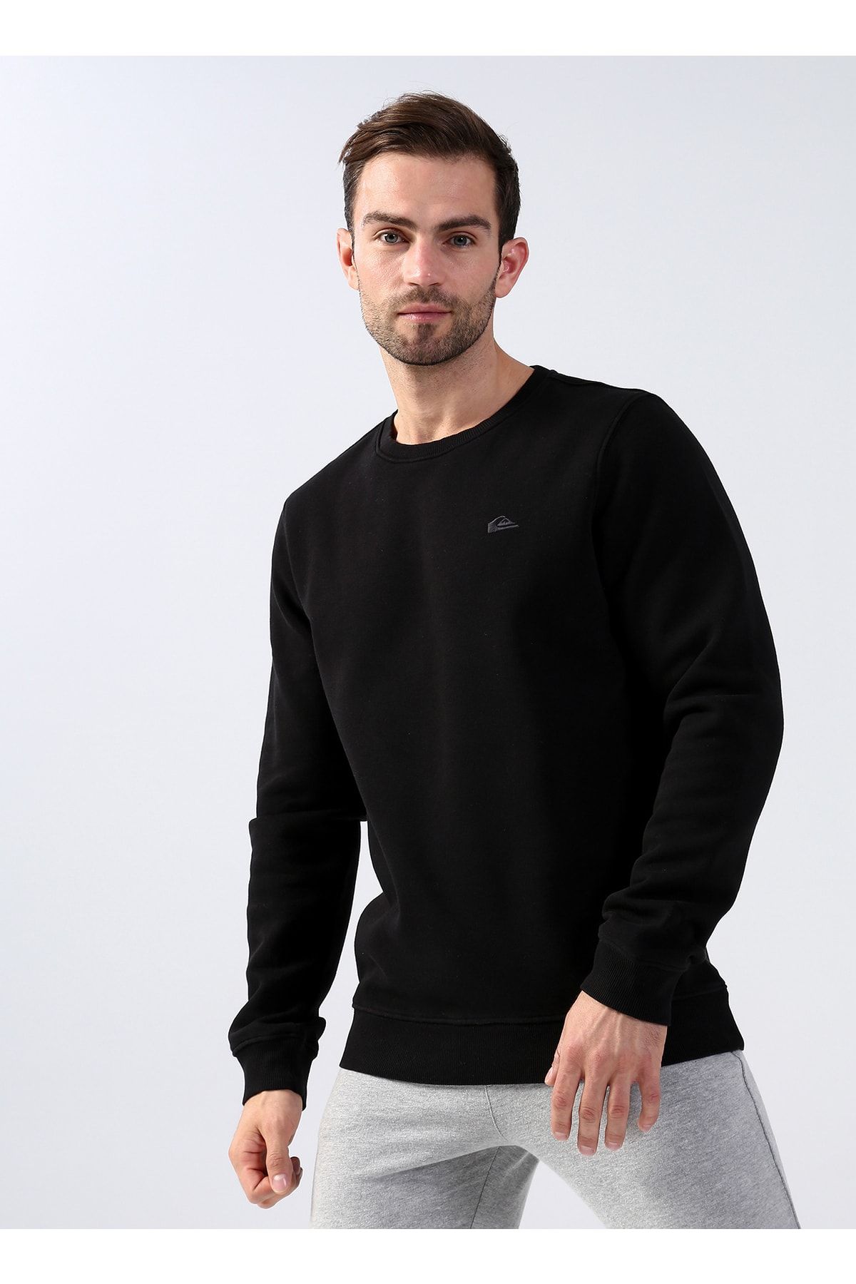 Quiksilver Düz Yaka Siyah Erkek Sweatshırt Eqyft04647essentıals M Otlr