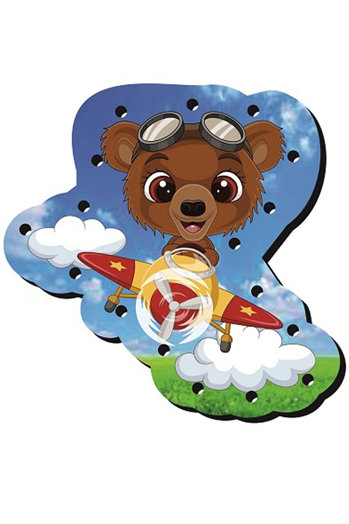 مجموعهٔ رنگارنگ چوبی برای عبور نخ از سوراخ‌ها، مناسب پیش‌دبستانی و تقویت مهارت‌های حرکتی ظریف