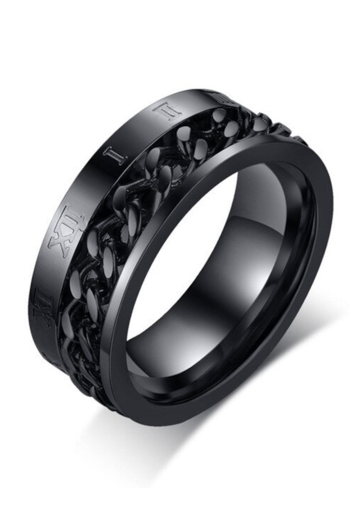 Black stainless steel shop ring womens