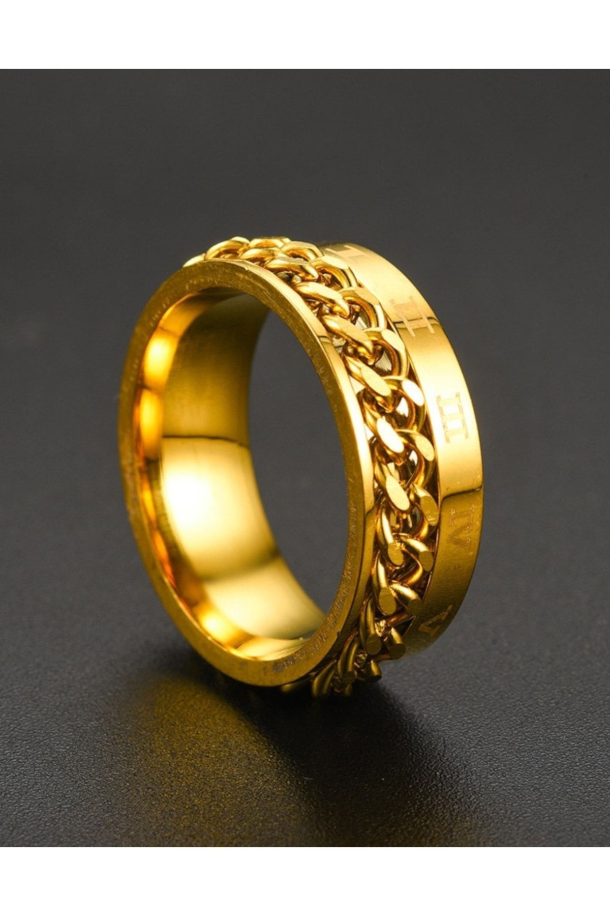Stainless steel cheap gold ring