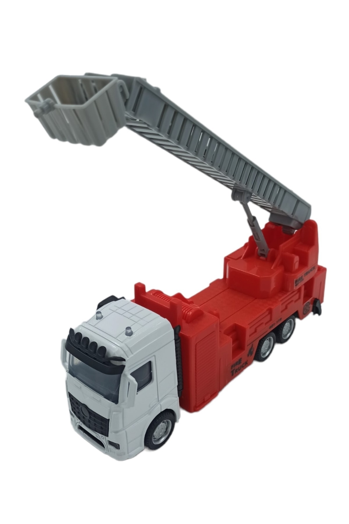 PopŞeker Metal Kasalı Itfaiye Merdivenli Kamyon Çek Bırak Özellikli Metal Itfaiye Kamyonu 21cm.