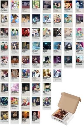 Anime Duvar Poster Seti - Poster Kolaj Seti - 60 Adet - Arkası Yapışkanlı - 10cm*15cm - Kutulu Set kolaj46animefilm60