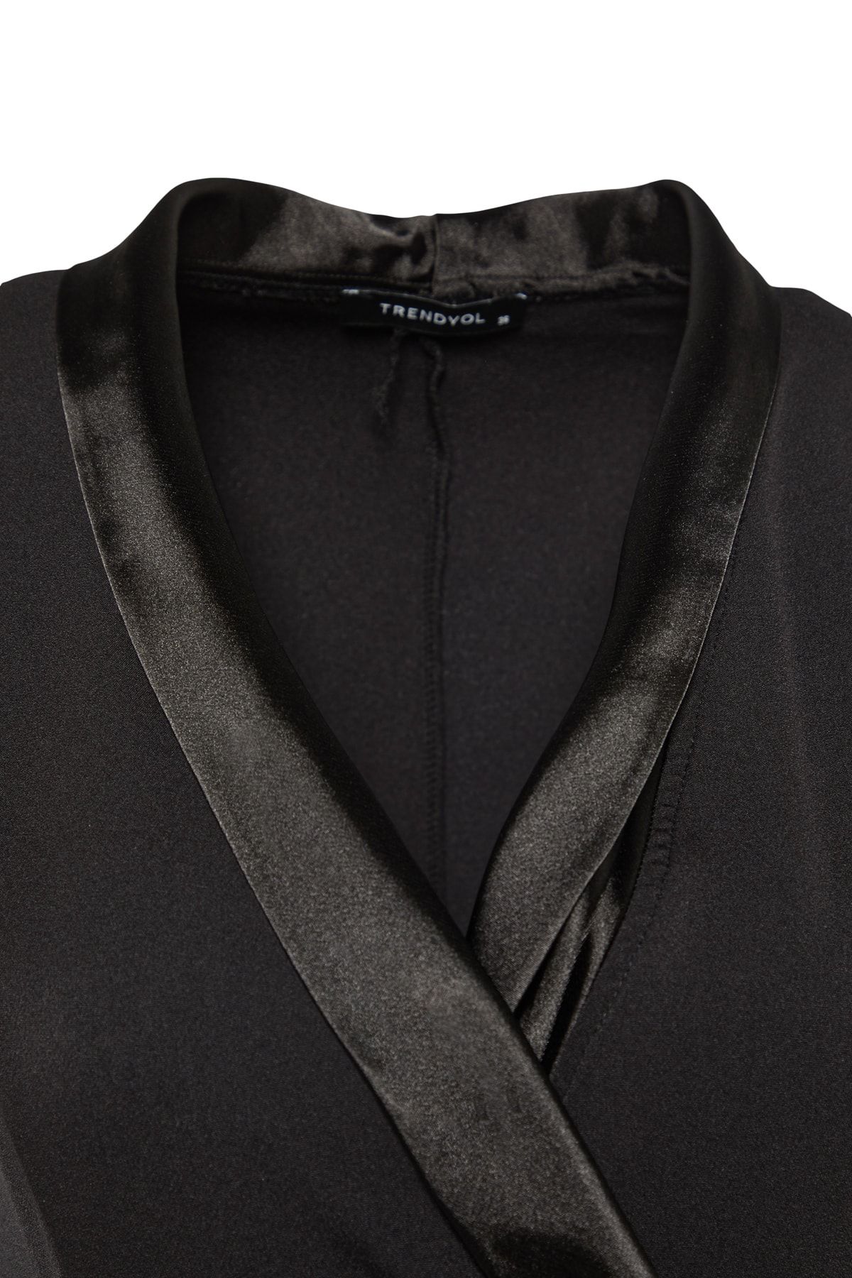 Trendyol Collection-Langer schwarzer Satinkragen-Overall aus Webstoff in limitierter Auflage TWOAW23TU00052 7