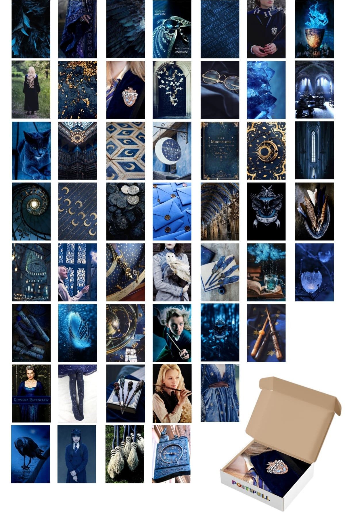 Postifull Harry Potter Poster Seti - Arkası Yapışkanlı - Ravenclaw Binası - 50 Adet - 10cm*15cm - Kutulu Set
