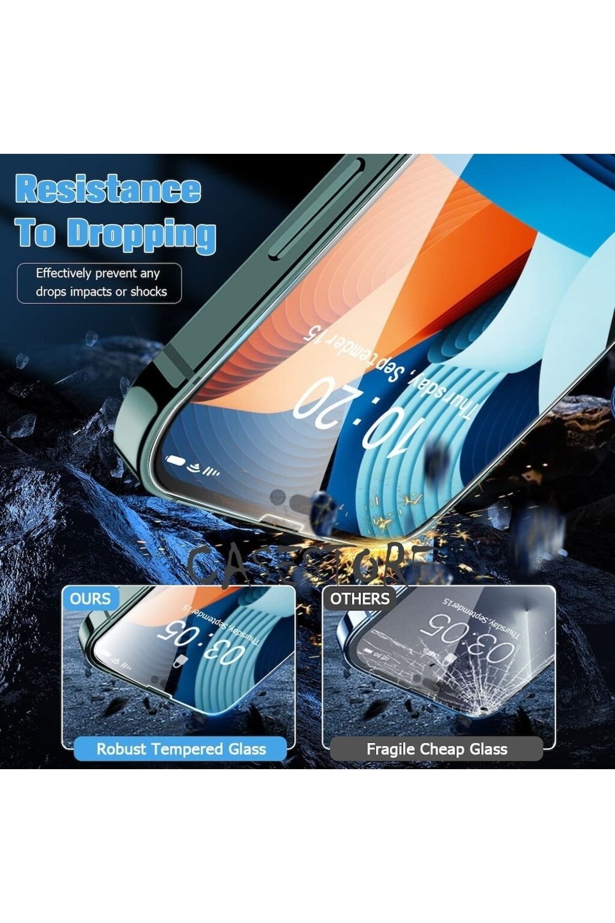 m.tk moveteck-Apple iPhone 14 Pro Max Compatible 2in1 Set Screen and Lens Protective Glass 9H Tempered 6