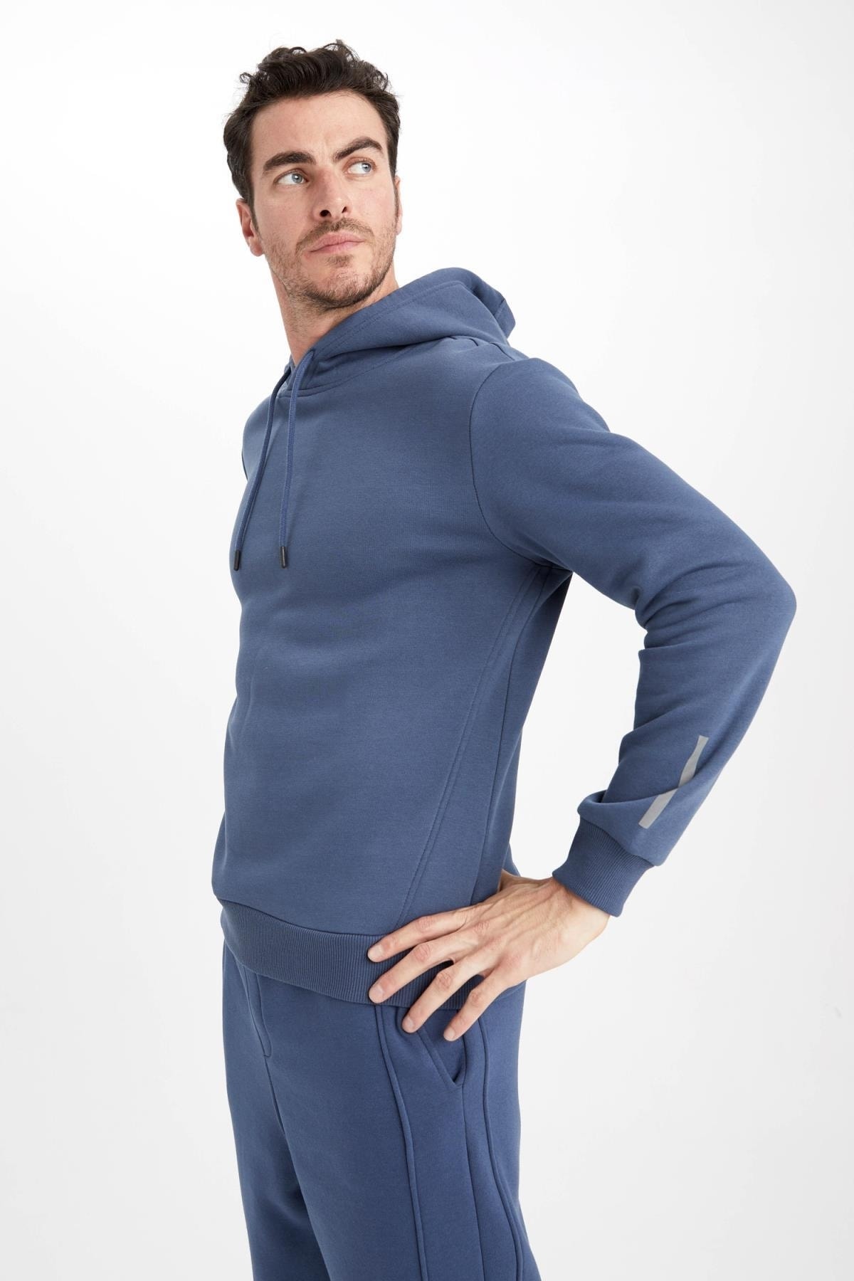 سویشرت مردانه آبی سرمه ای دفاکتو | TYC00571754400 اورجینال - تصویر 3