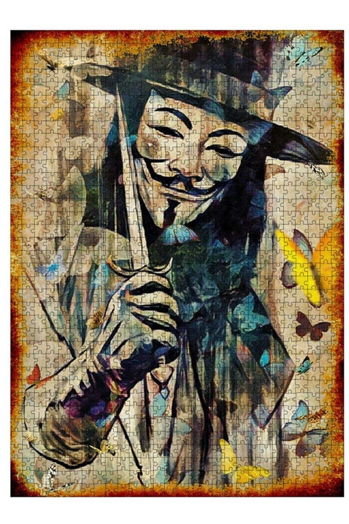 Tablomega Ahşap Mdf Puzzle Yapboz V For Vendetta 1000 Parça 50*70 Cm