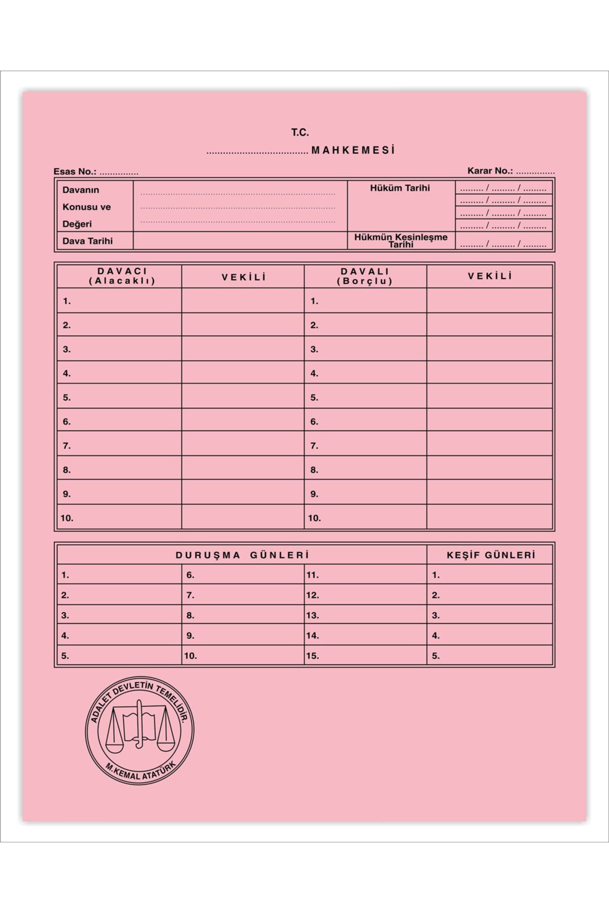 Kaya-Court File Pink Lawyer Procedure Executive Courthouse Baro Files 100 Pieces 1