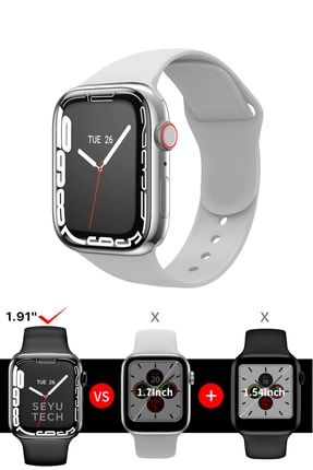 Watch 7 Dt Max Gümüş Akıllı Saat Iphone Ve Android Tüm Telefonlara Uyumlu Smartwatch DT NO.7