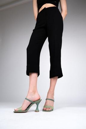 Mint Yeşili Şeffaf Bantlı Sandalet Topuklu Terlik - Chaiva 3404