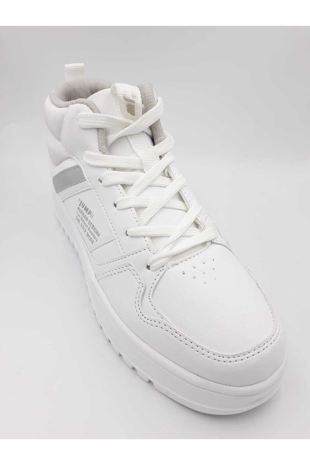 Jump White 27428 Unisex High Sole Lace Up Sports Ankle Sneaker