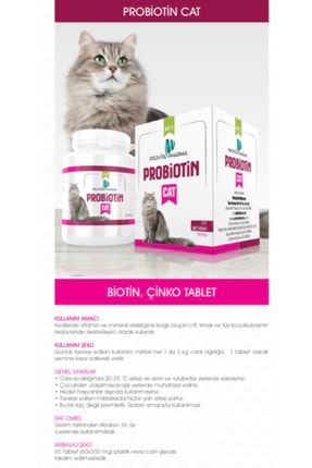 Probiotin Cat 60 Tablet Kedilerde Biotin Çinko Vitamin Mineral TYC00519453812