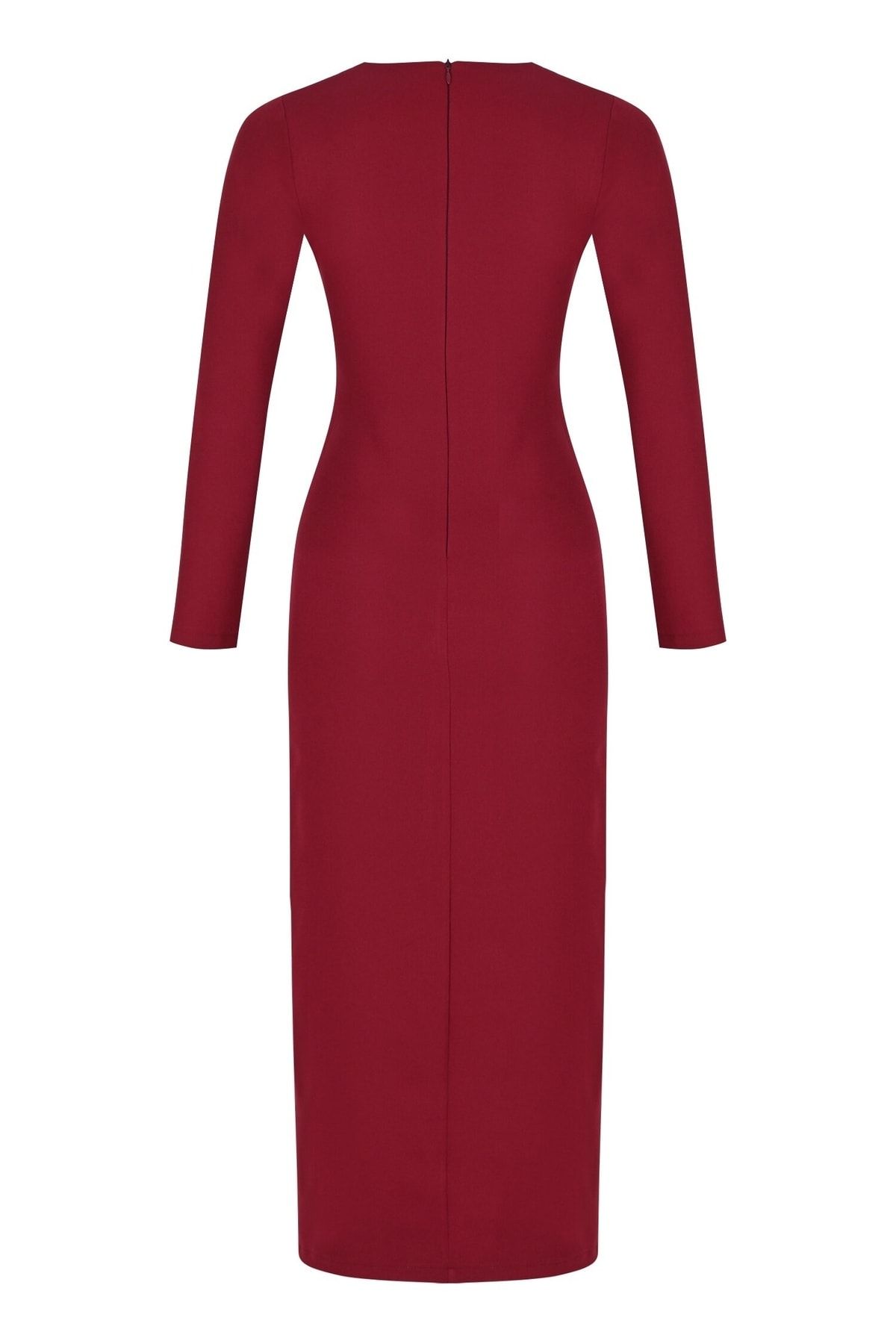 Dark red midi online dress
