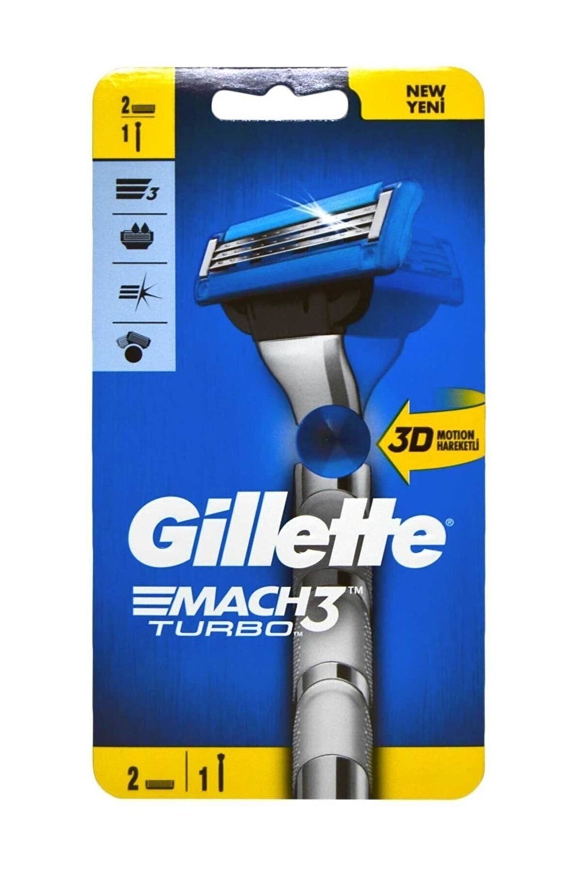 Gillette Mach3 Turbo 2 Up 3d Motion Tıraş Makinesi 2 Yedek Başlıklı