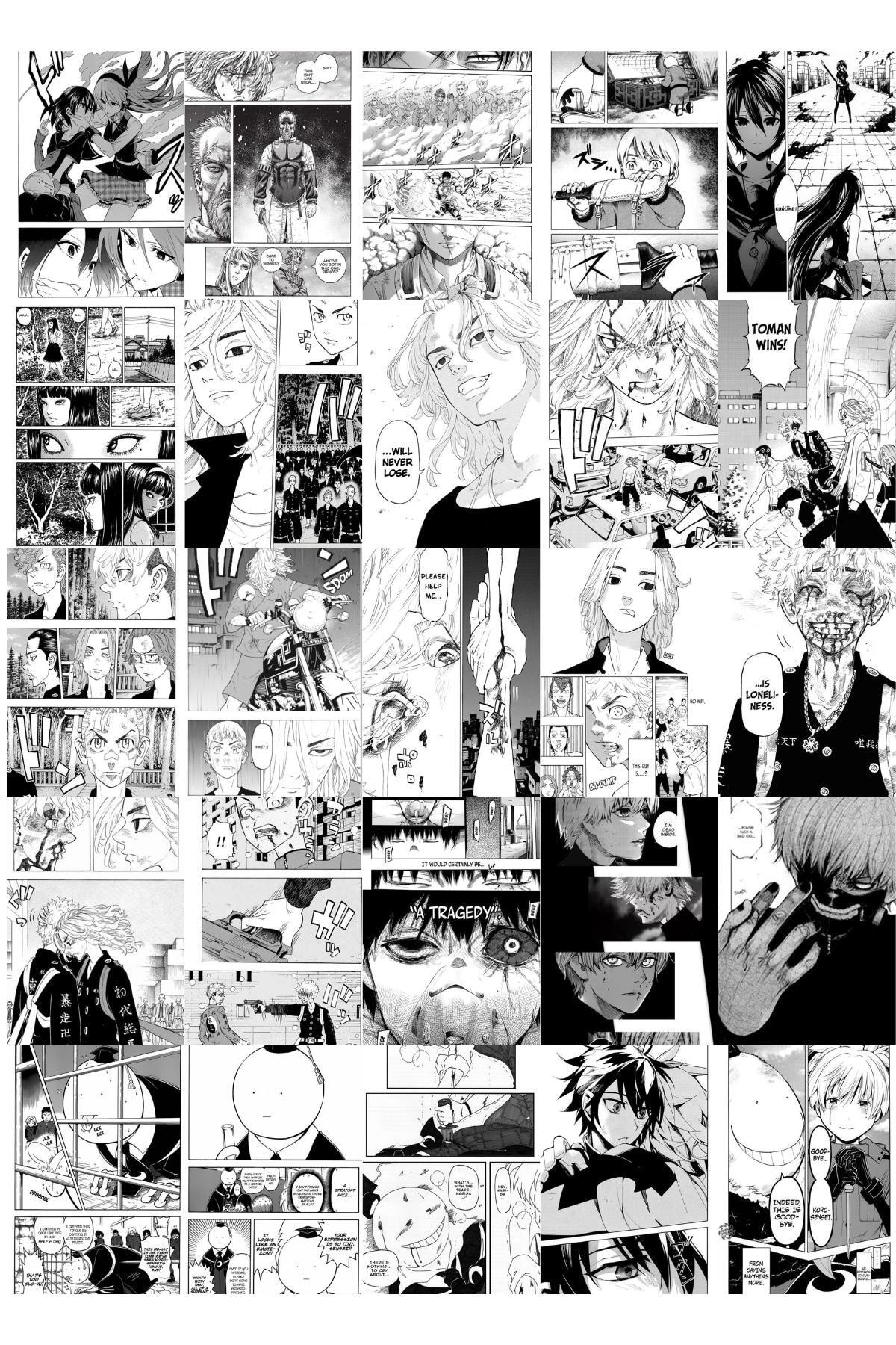 Postifull Anime Poster Seti, Arkası Yapışkanlı 80 Adet Manga Poster Kolaj Seti, Anime Hediyelik, Kutulu Set UX10556