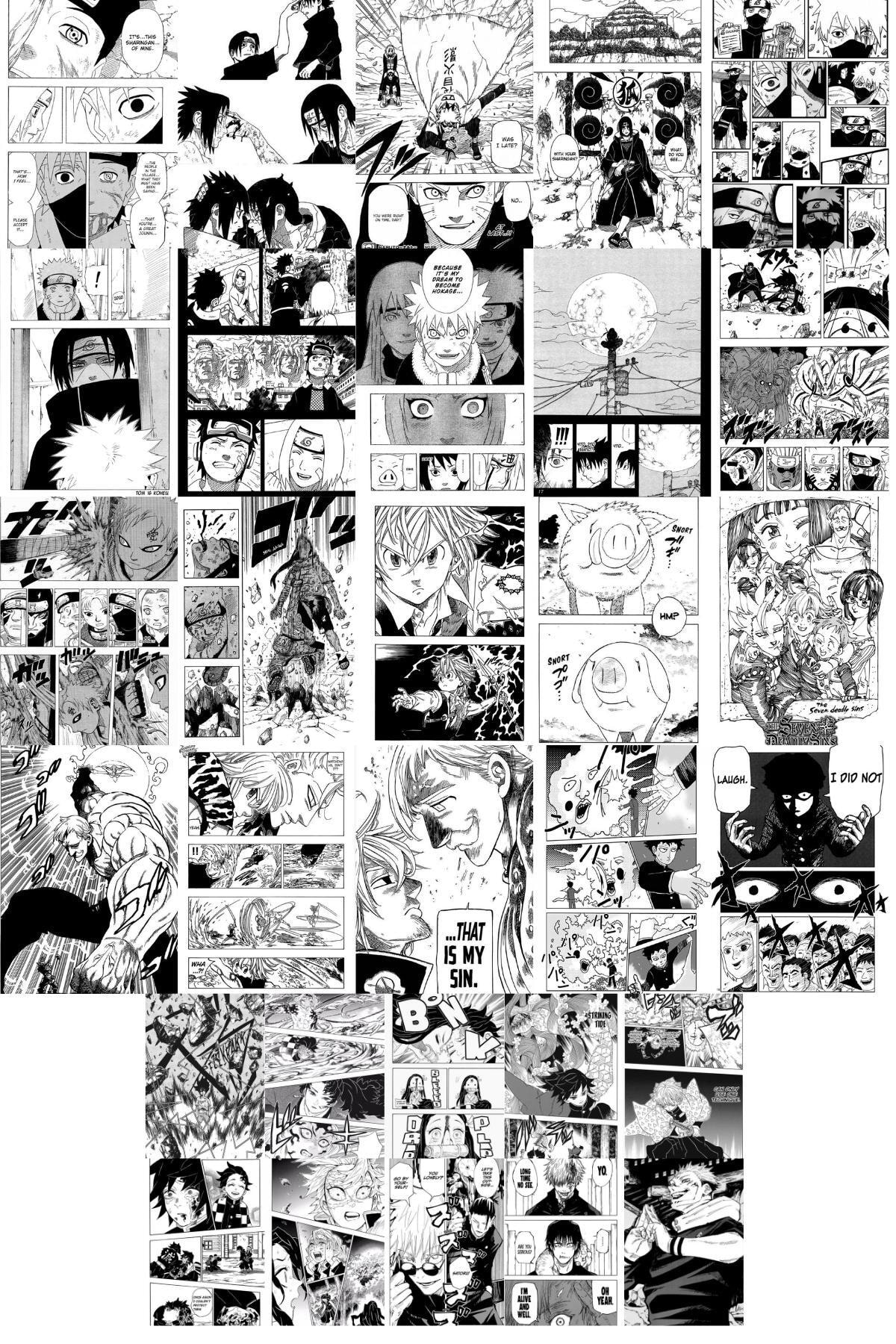 Postifull Anime Poster Seti, Arkası Yapışkanlı 80 Adet Manga Poster Kolaj Seti, Anime Hediyelik, Kutulu Set UX10556
