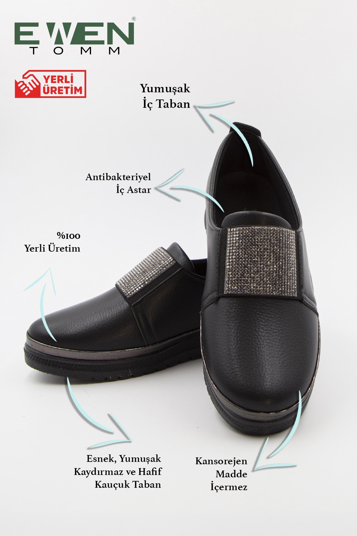 Ewen Tomm  Günlük Ortopedik Taşlı Ayakkabı - Görsel 7