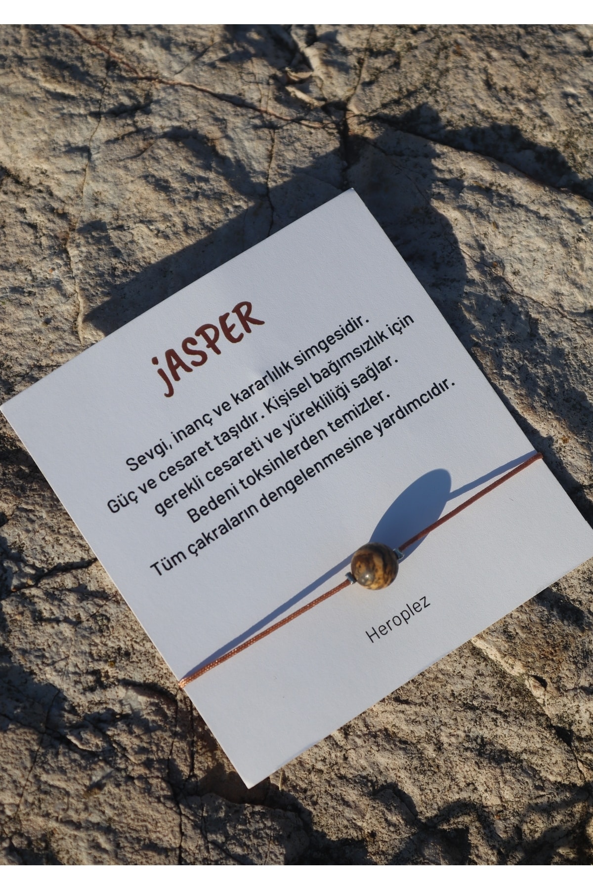 H Heroplez Jasper Yaşam Gücü Taşı Doğal Taş Bileklik SE7988
