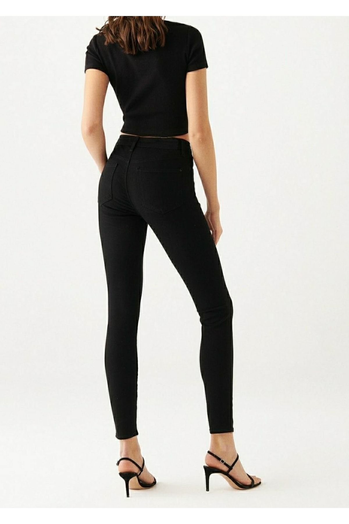 SKINNY DENIM PANTS - Black