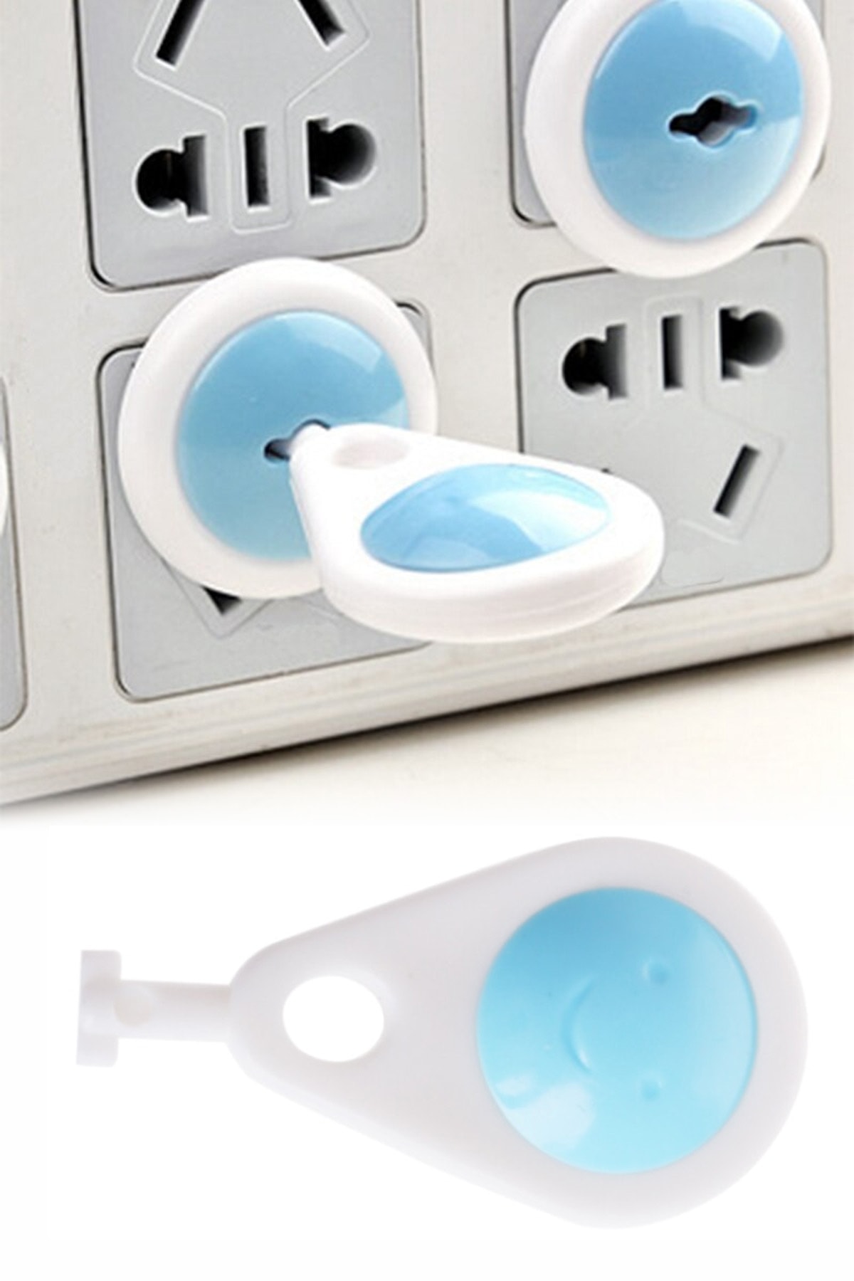 Binbirreyon Çocuk Güvenlik Priz Emniyeti Anahtarlı Priz Kapağı 6 Adet+anahtar Pd012 fotoğrafı 5 (önizleme)
