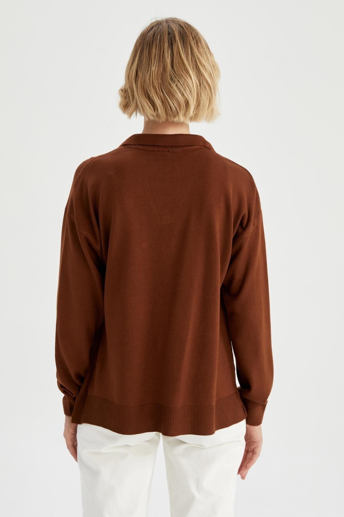 DeFacto-Regular Fit Polo Neck Maternity Knitwear Top 8