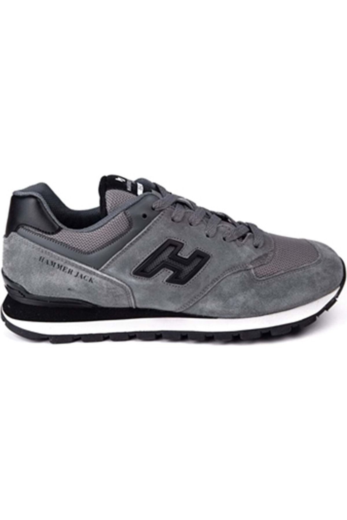 کفش ورزشی مردانه چرم اصل چرم شیلی 10219253 M Meet Sneaker Grey-Black Hammer Jack