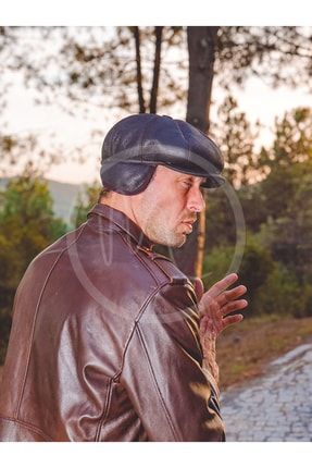Erkek Deri 8 Parça Newsboy Kasket Şapkası TRMC8