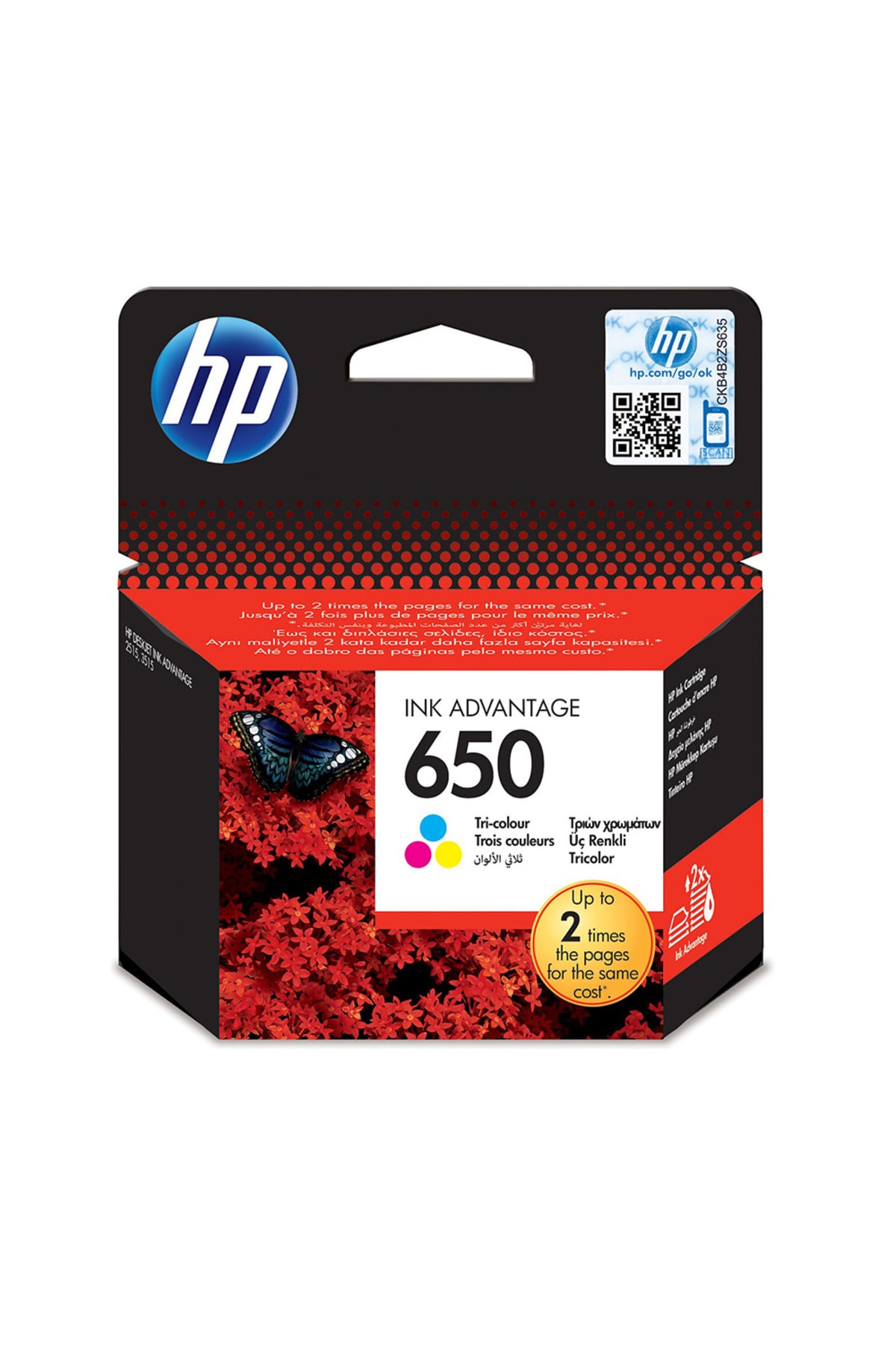 HP 650 Cmy, Tri-colour Mürekkep Kartuşu, Orijinal Kartuşu (cz102ae) Uyumlu