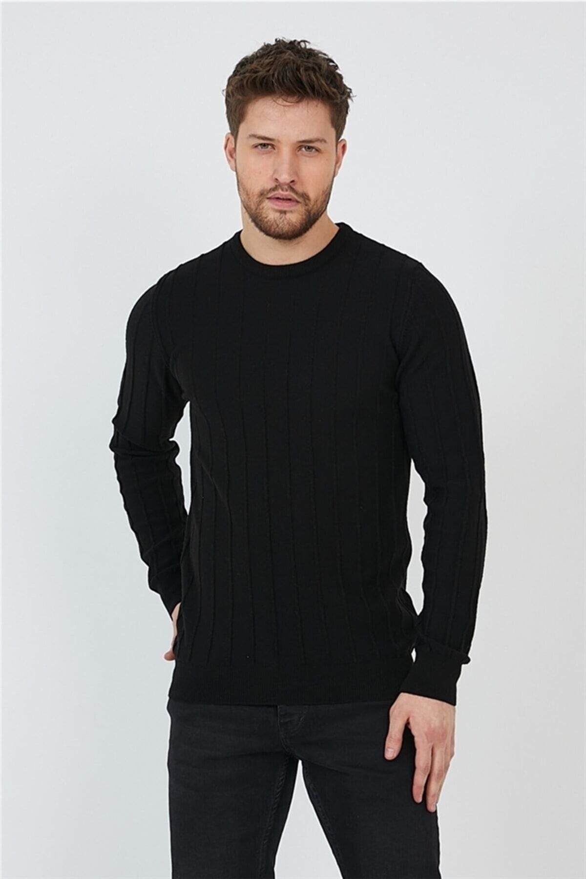 Thin black sweater clearance mens