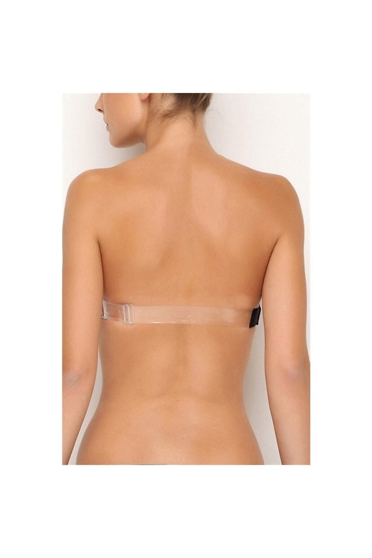 Nurteks Women's Unsupported Strapless Transparent Back Strap Bra
