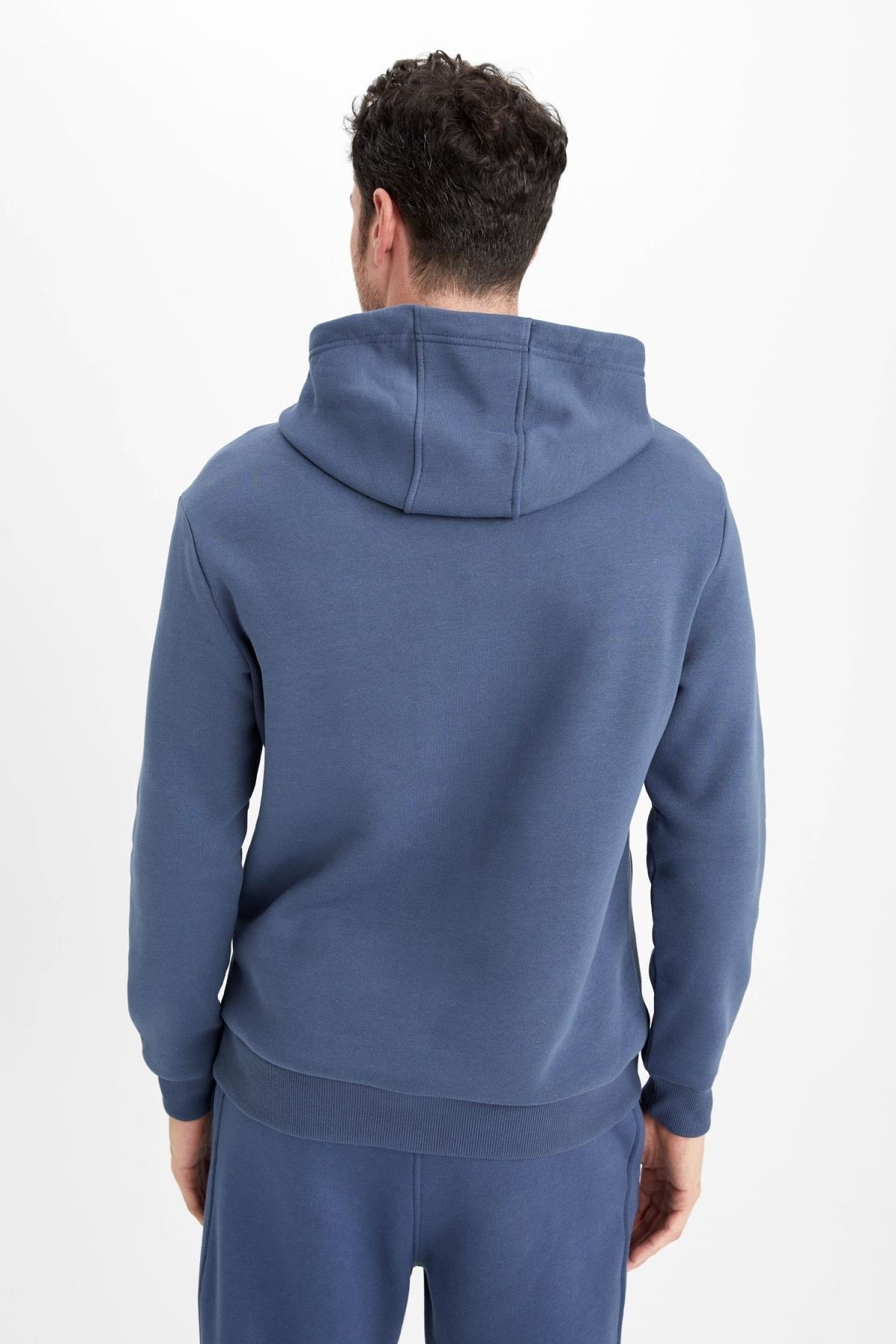 سویشرت مردانه آبی سرمه ای دفاکتو | TYC00571754400 اورجینال - تصویر 4