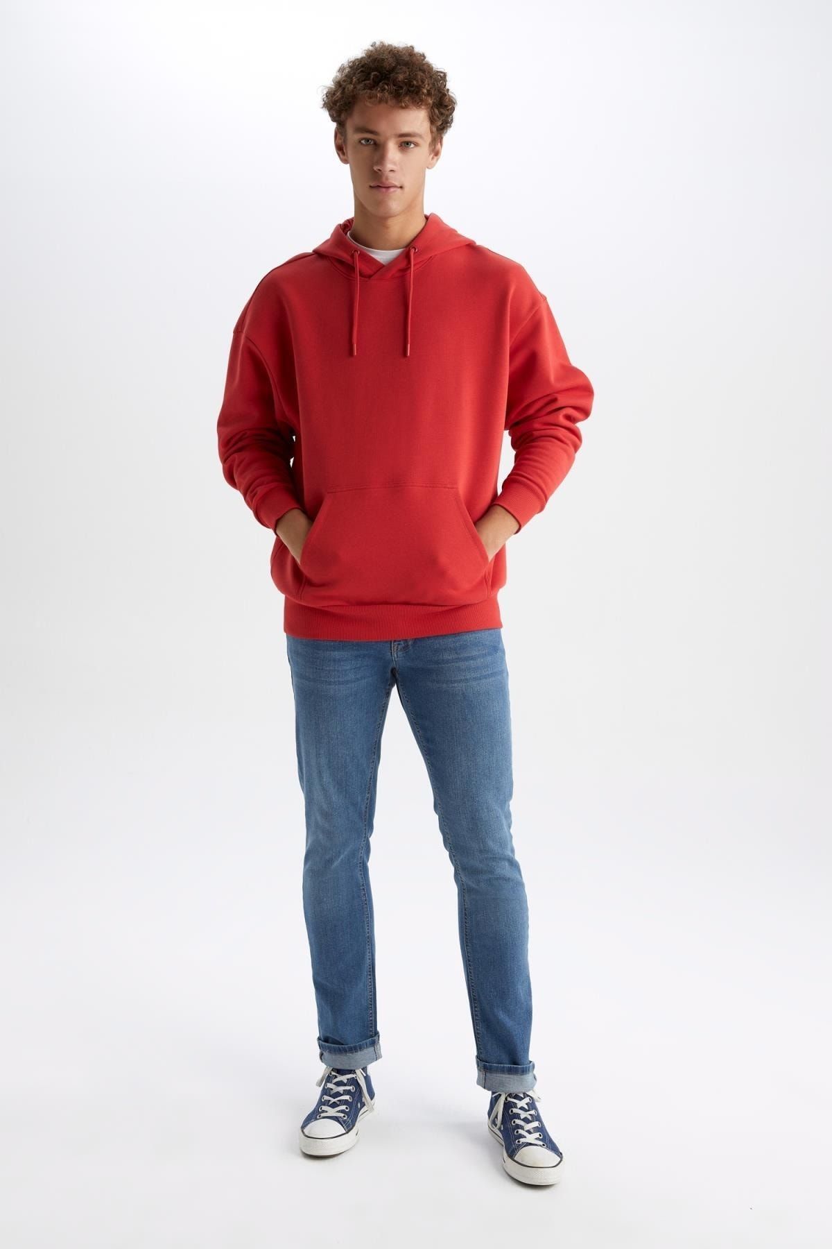 Oversize Fit Kapüşonlu Sweatshirt