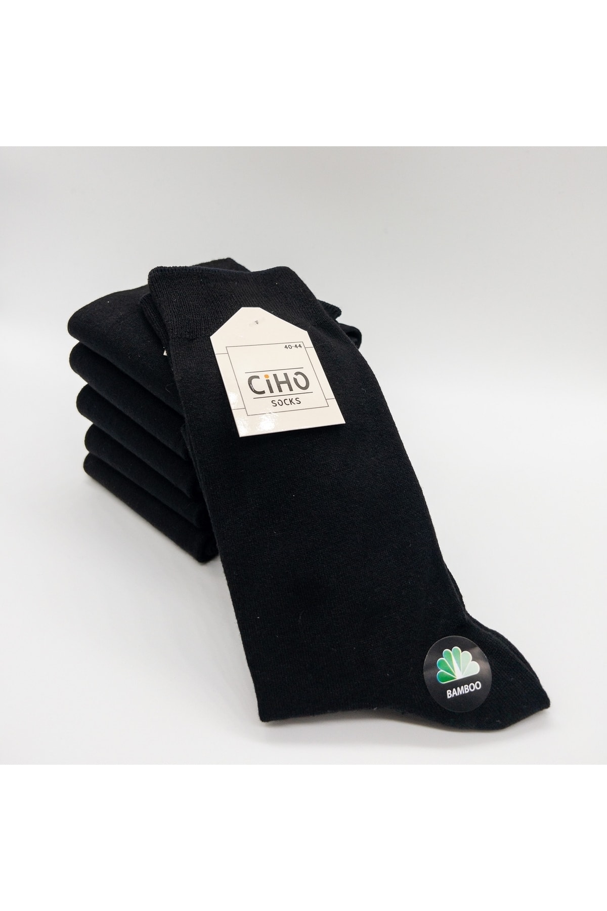 CİHO Socks Premium 6 Çift Bambu Dikişsiz Siyah Erkek Soket Çorap